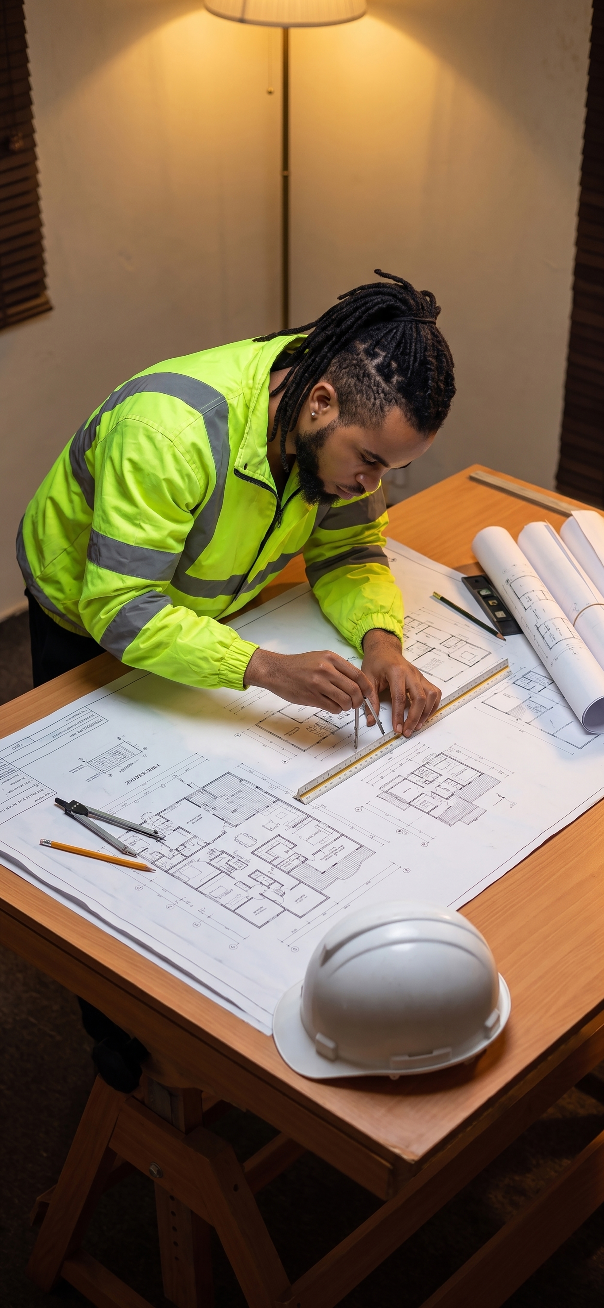 Architect drafting plans